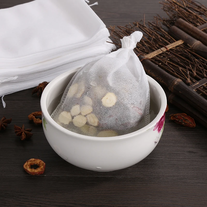 

100 Pcs Disposable Tea Bags Filter Bags for Tea Infuser with String Heal Seal, Food Grade Non-woven Fabric Spice Filters Teabags