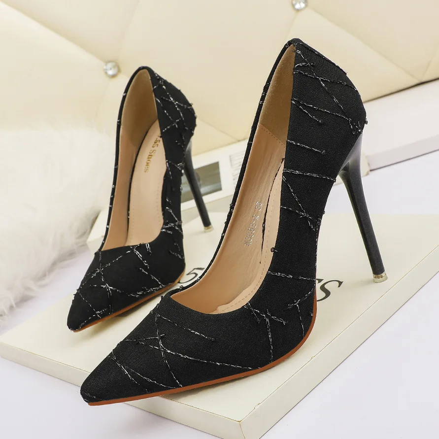 Туфли-лодочки женские на высоком каблуке 11 см золотистые/Серебристые/черные |