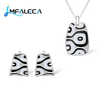 lmfaleca silver necklace earrings sets women party genuine 925 sterling silver pendant clip earrings luxury enamel fine jewellry
