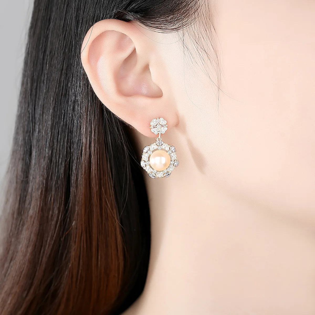 Круглые серьги подвески из серебра 925 пробы с жемчугом летняя Новинка винтажный