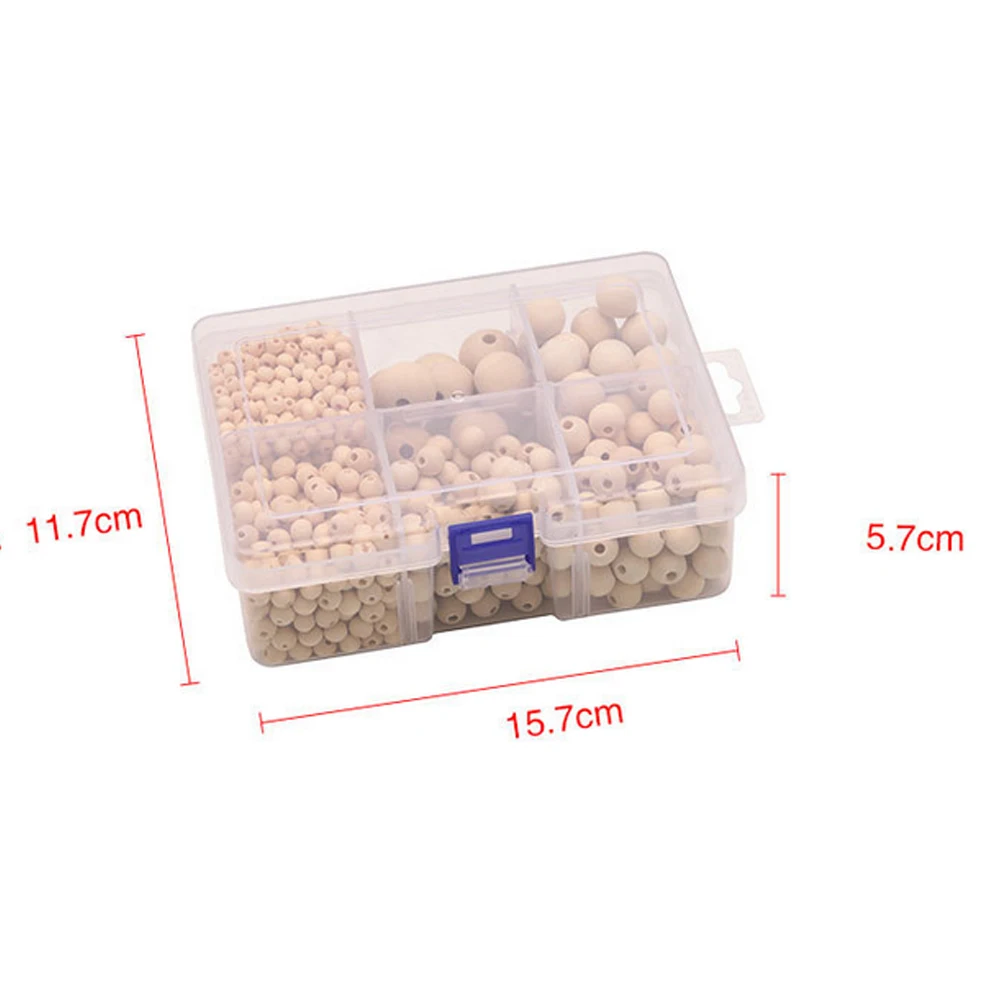 

1Set 3 Size Round Wooden Beads Loose Spacer Big Hole DIY Bracelet Charm Round Bead Natural Ball 6-10mm Decor Supplies