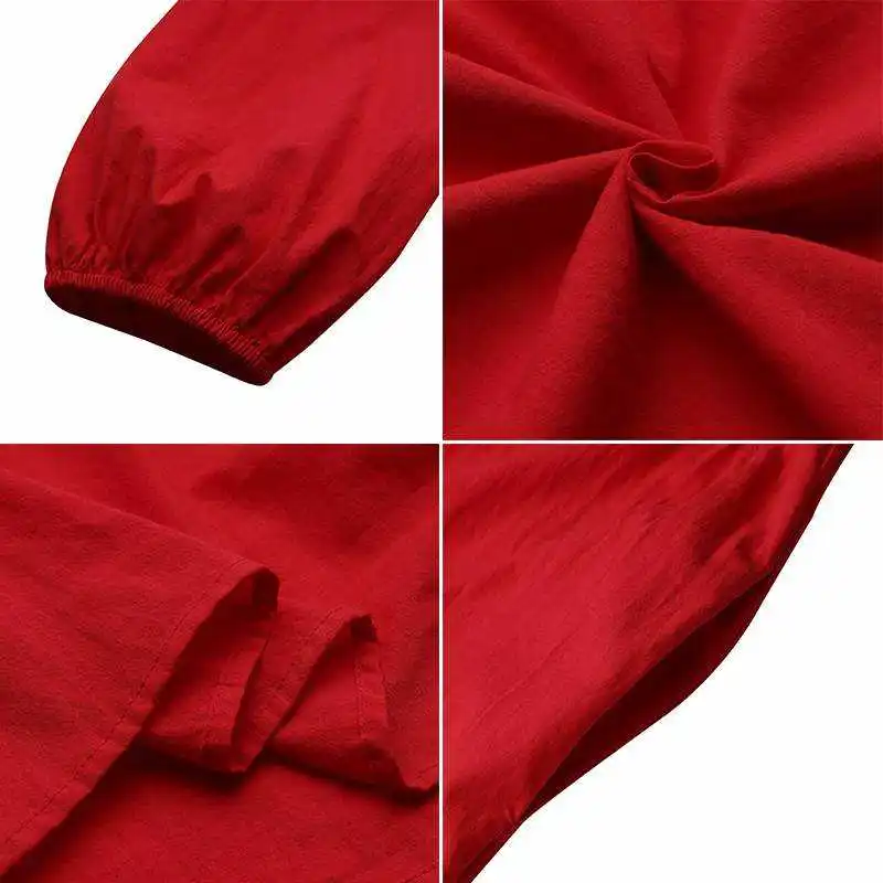 

Stylish Puff Sleeve Dress Women Summer Sundress 2021 High Waist Robe