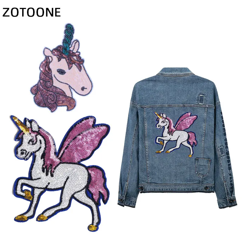 ZOTOONE мультфильм Единорог утюгом нашивки для одежды вышивка полоса на одежде