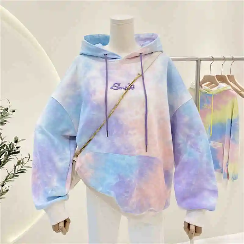 

Women Hoodies Spring Bear Embroidered Polo Collar Oversized Sweatshirt Streetwear Hip Hop Cool Pullover Tops for Teen Student