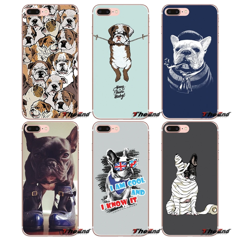 Французский Английский бульдог с цветком мягкий чехол для samsung Galaxy S9 Plus Note 8 One oneplus