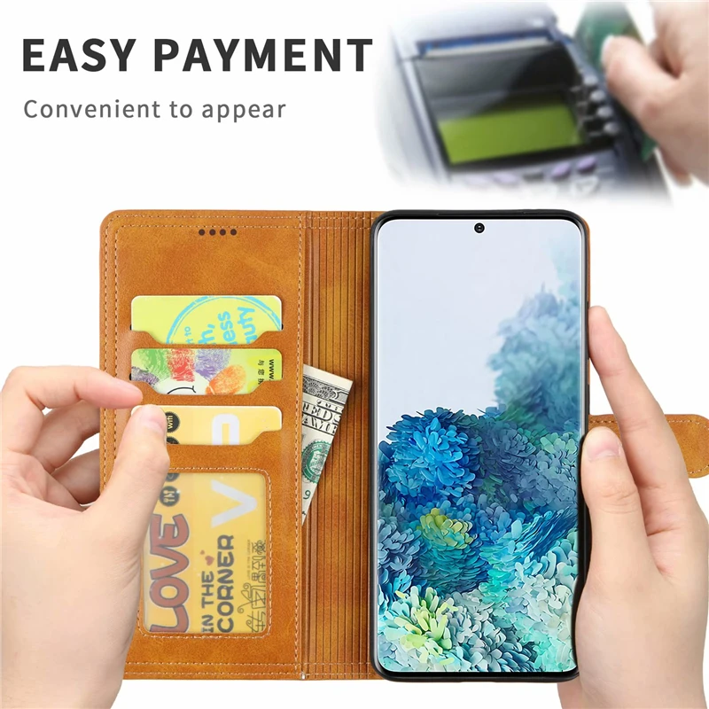 

Leather Flip Case for Samsung Galaxy S20 Ultra S10 S20 Plus Note 10 Plus Magnetic Wallet Phone Cover with Card Slots Bag Coque