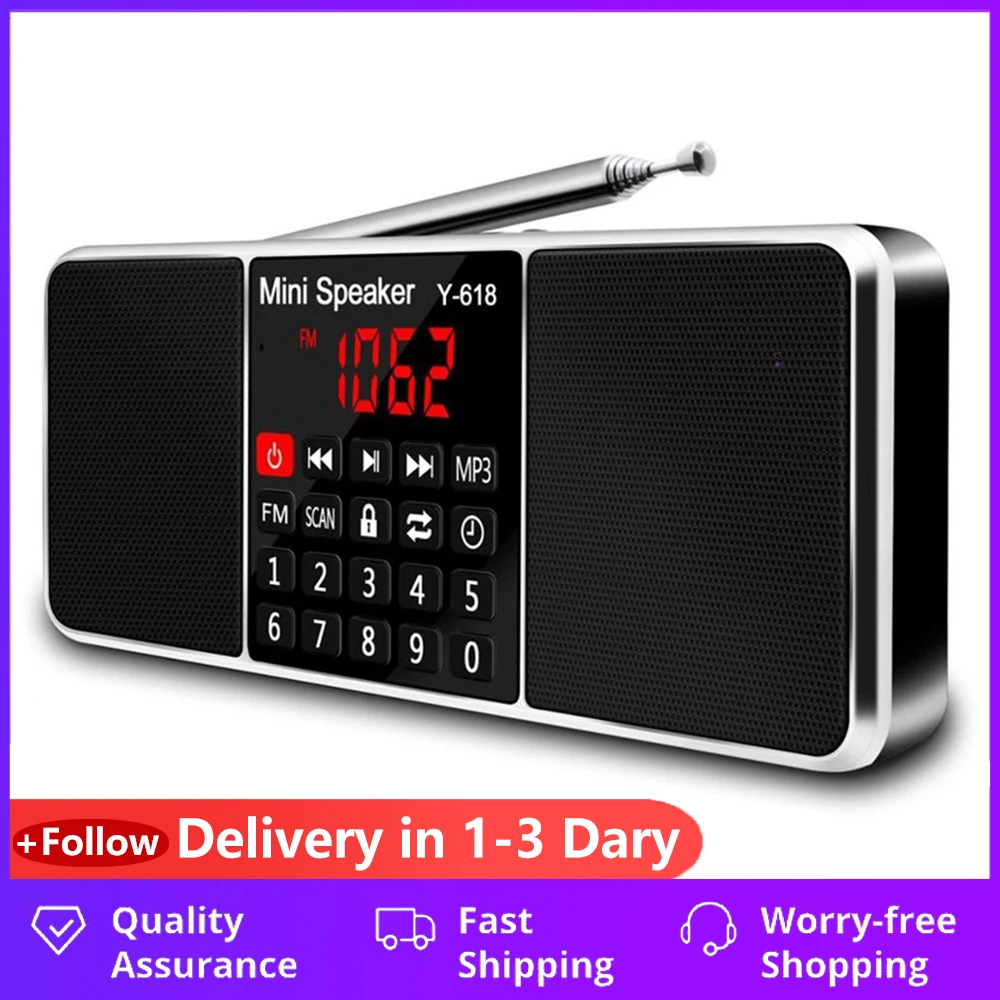 Многофункциональный цифровой fm радио медиа динамик Mp3 музыкальный плеер