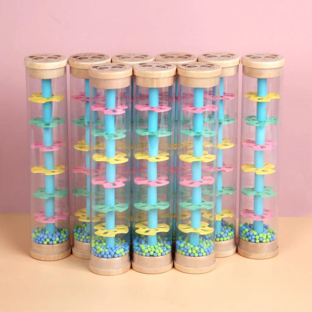 Радужные песочные часы дождь музыкальная игрушка капля звук для детей палочка