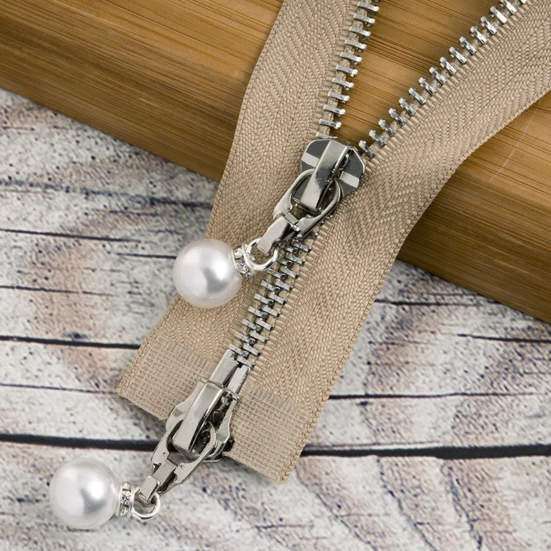 khakisilver120cm 1/2 шт. 85 см 120 см 5# разъемная застежка-молния жемчужные металлическая молния eco-friendly открытые пальто куртки застежки-молнии для шитья одежды застежки-молнии для рукоделия KY969 - Цвет: khakisilver120cm