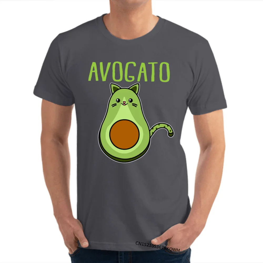 Kawaii Graphic мужские футболки Meow Avogato вечерние с кошкой дешевые хлопковые принтом