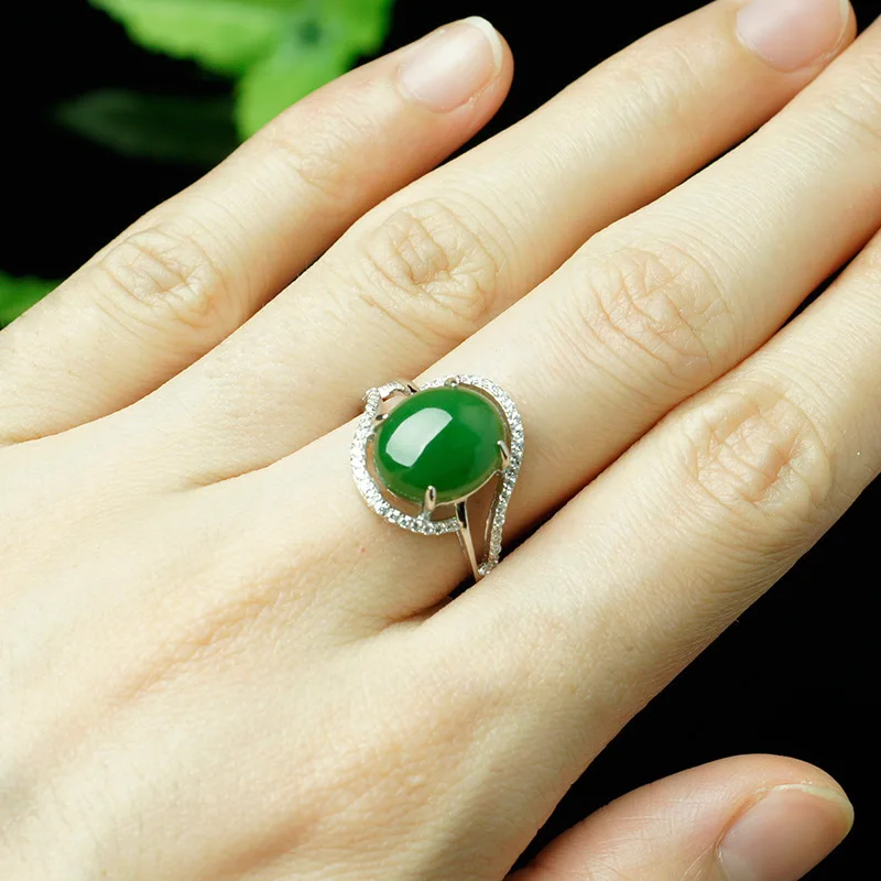 

with certificate of hetian jade ring direct manufacturers with big egg noodle jasper hollow out alive jade female ring