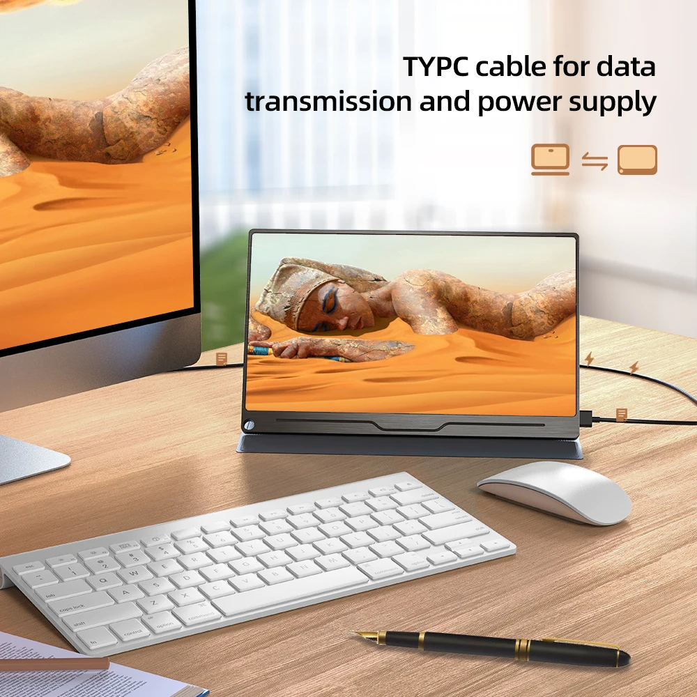 UPERFECT Portable Monitor 13.3 Inch 1080P USB With Speaker Ultra Thin Screen Display Type C For Laptop Mini HD Computer