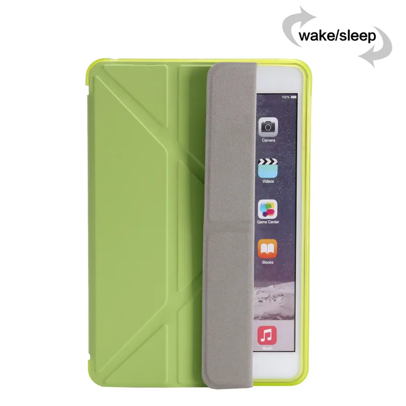 Мини смарт-чехол для apple Ipad mini 1 mini 2 mini 3, чехол для планшетов, гибкая мягкая ТПУ Силиконовая задняя крышка, pu кожаный чехол+ стилус - Цвет: green