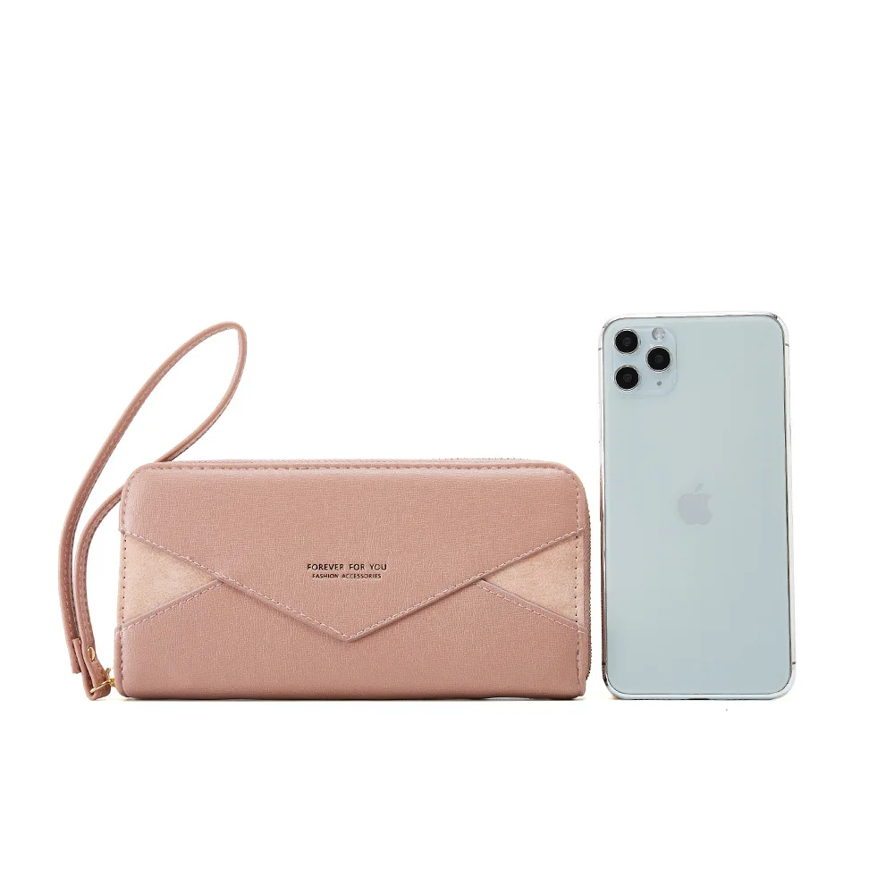 

2021 New Long Envelope Purse Female Fashion Irregular Splicing Purse Hand Bag Package