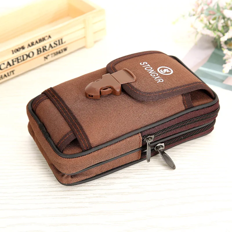

Mens Fanny Pack Mobile Phone Zipper Hasp Bag Men Canvas Coin Purse Waist Bags Packs Sport Running Man Billfold Purses Pocket