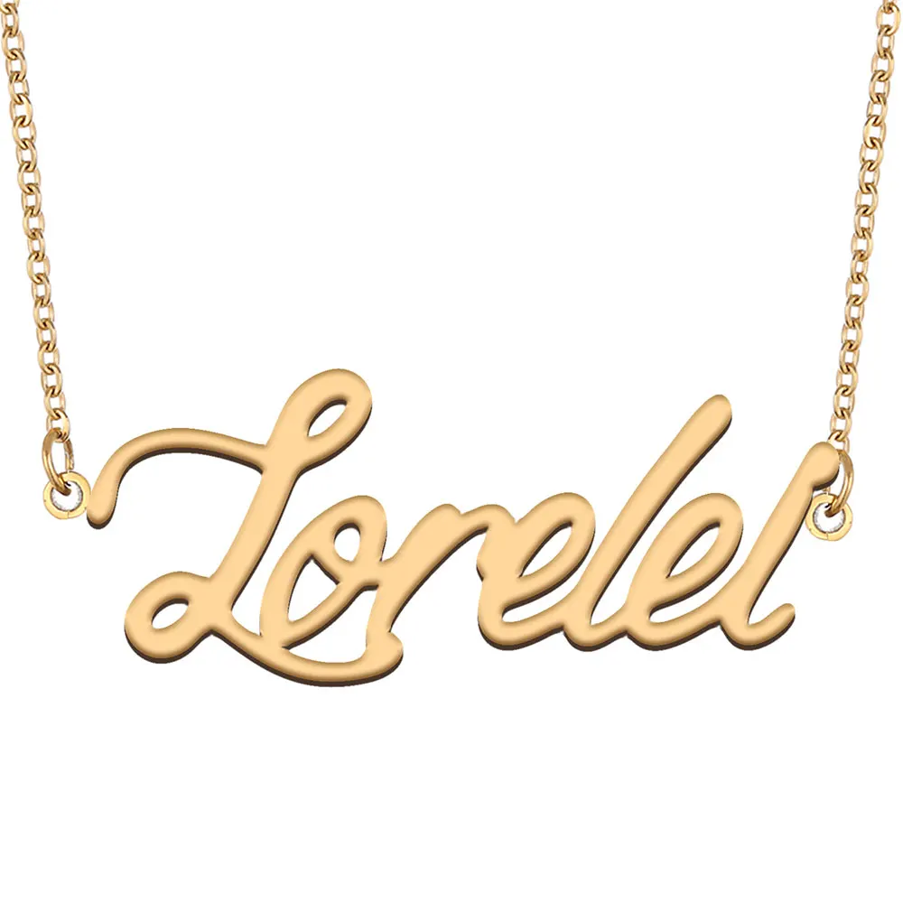 Ожерелье с именем Lorelei для женщин ювелирные изделия из нержавеющей стали