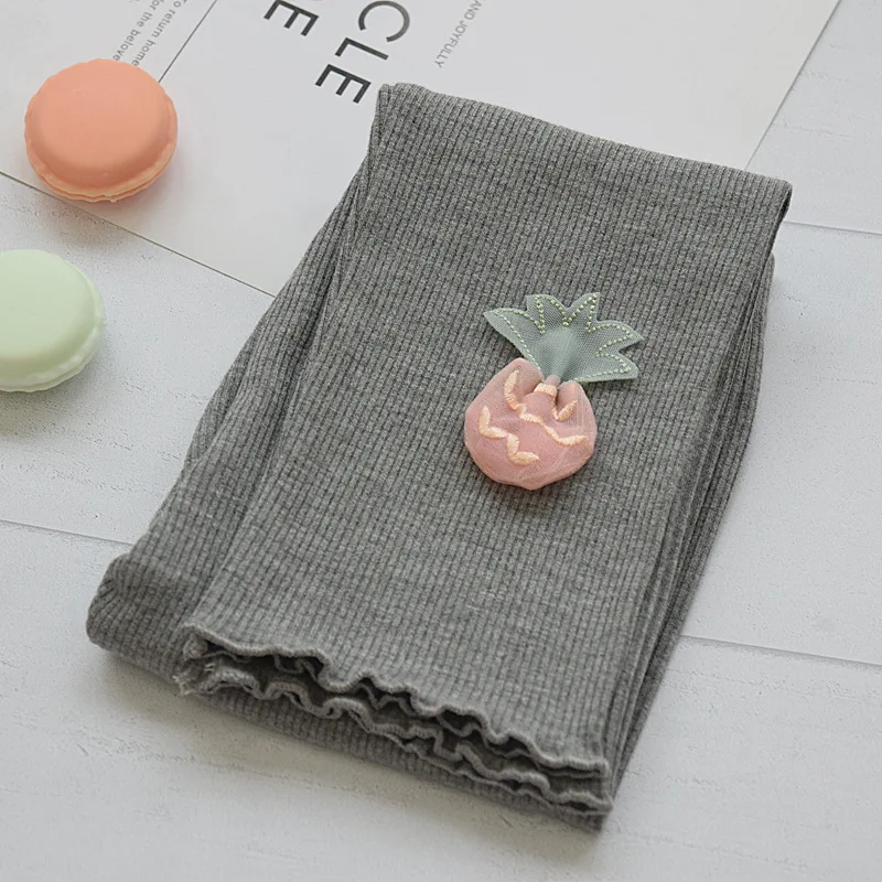 

Keelorn Girl Pants Soft Elastic Modal Kids Solid Color Breathable Leggings Cute Flowers Decor Children Skinny Trousers