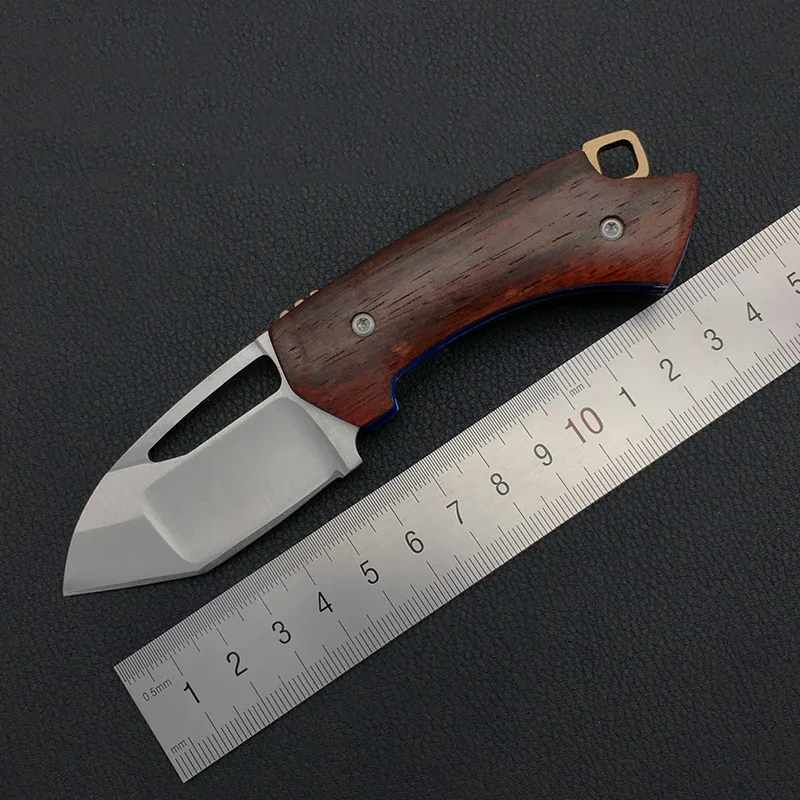 Маленький складной нож из дамасской стали D2 Карманные охотничьи ножи для