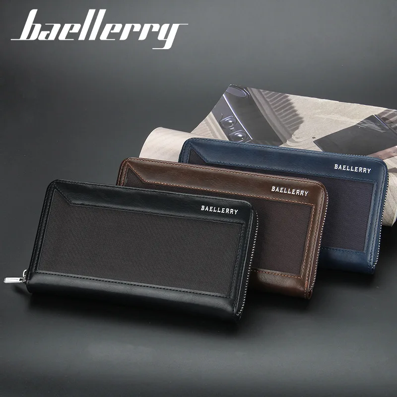 

Baellerry Men's Long Wallet European And American Business Large Capacity Zipper Handbag Fashion Sewing Handbag