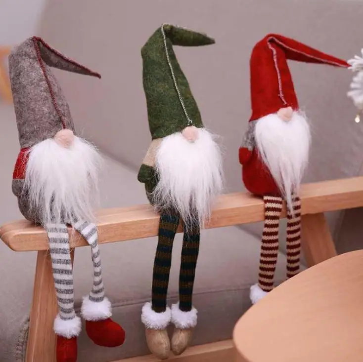 

30pcs Christmas Decoration Cute Sitting Long-legged Elf Festival New Year Dinner Party Christmas Decorations for Home SN3428