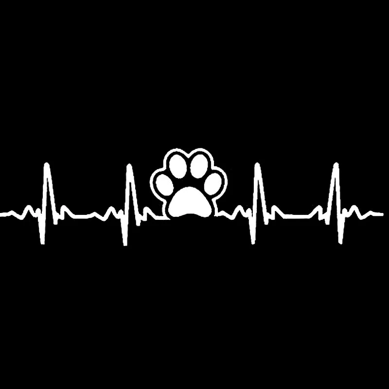 

16*4cm Dog Paw Print Ekg Heartbeat Fashion Carbon Fiber Funny Car Sticker Vinyl Decal Auto Stickers and Decals Car Styling