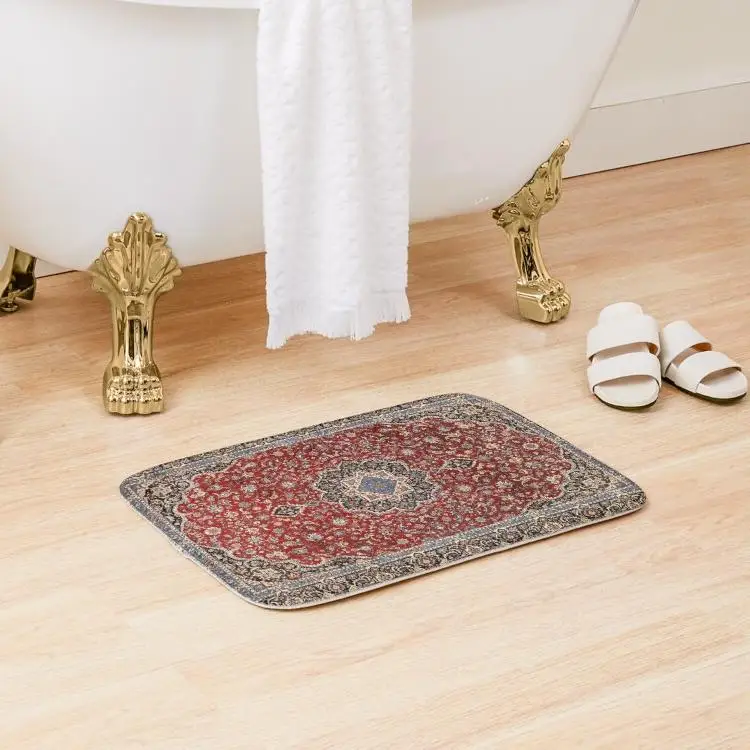 

Vintage Oriental Traditional Moroccan Bath Mat Floor Living Room Bedroom Decoration Toilet Wash Shower Room Carpet Bathroom