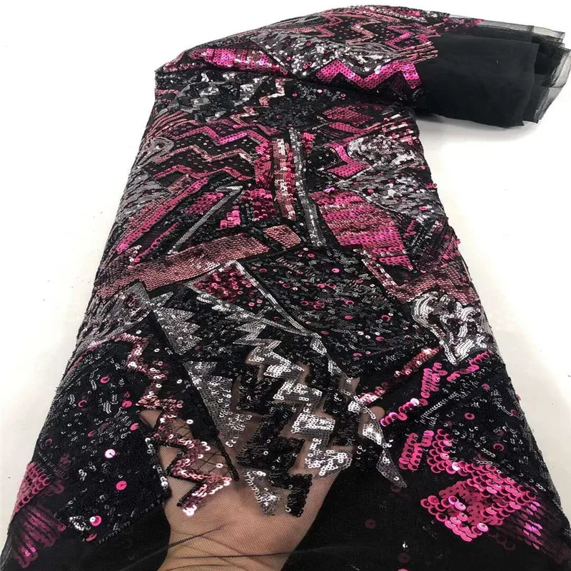 

Latest Nigerian Laces Fabric 2020 High Quality Tulle African Laces Fabric Wedding African French Tulle Lace With Sequins