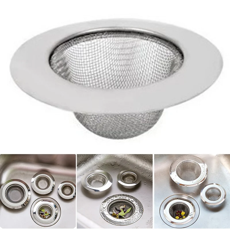 

3Pcs Stainless Steel Bathtub Hair Catcher Stopper Shower Drain Hole Filter Trap Kitchen Metal Sink Strainer VJ-Drop