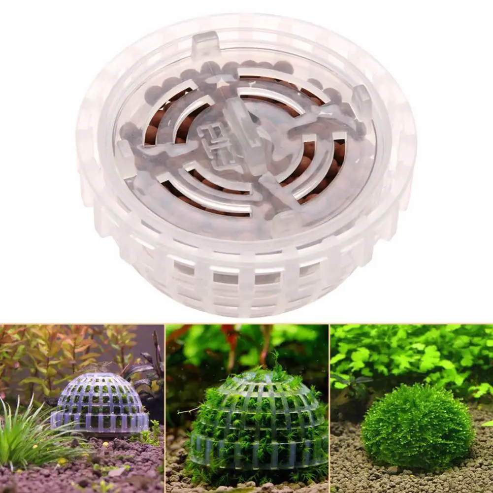 

Natural Mineral Aquatic Bio Moss Container Ball Fish Tank Decor Aquarium Accessories