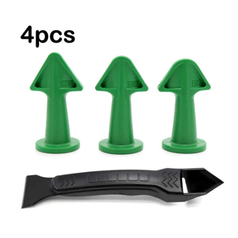 

4Pcs Silicone Remover Caulk Finisher Sealant Smooth Scraper Grout Kit Glue Nozzle Cleaning Tile Dirt Tools Spatula Glue Shovel