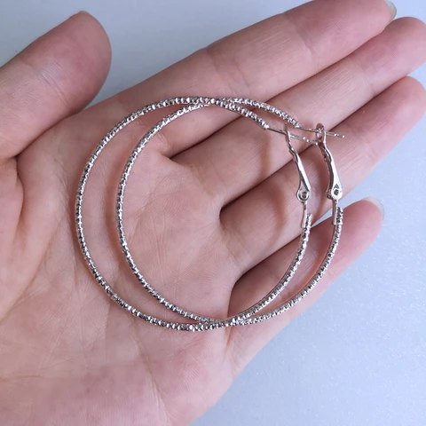 Серьги-кольца BLIJERY серебряного цвета