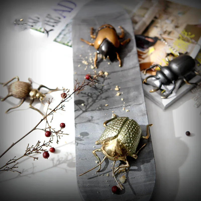 4 различных насекомых металлическая латунная скульптура аксессуары для