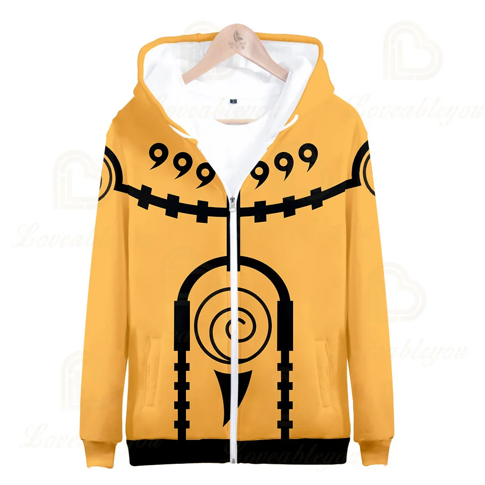 

2020 Zipper Hoodies for Men Women Kids Cosplay Naruto Hoodies Cool White Coat Hooded Streetwear Tops Plus Size