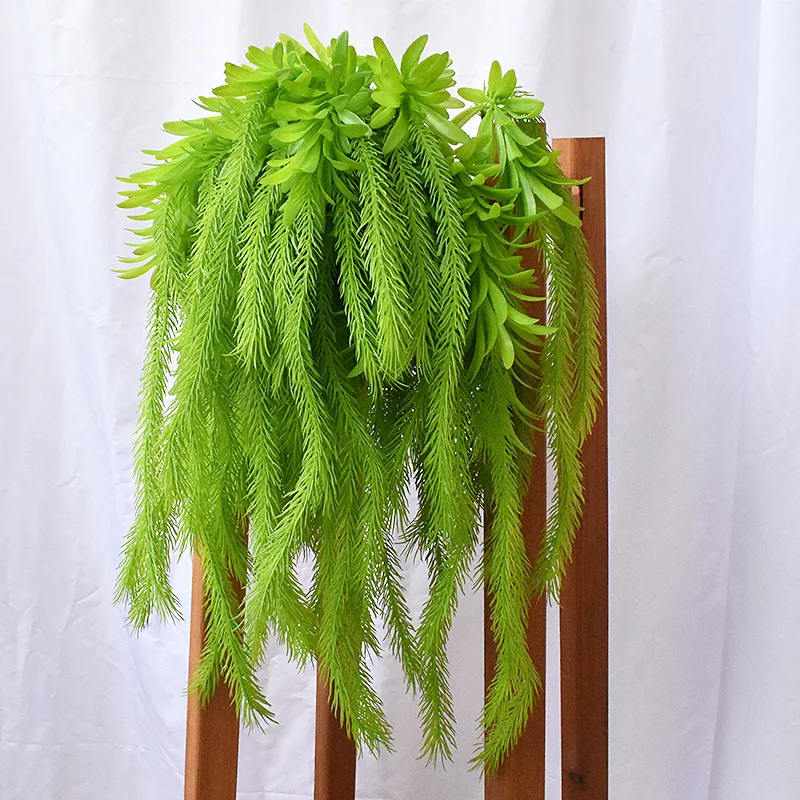 

Green Artificial Plant Wall Hanging Decoration Cedar for Wedding Arrangement Home Garden Outdoor Hanging Decor Fake Plant