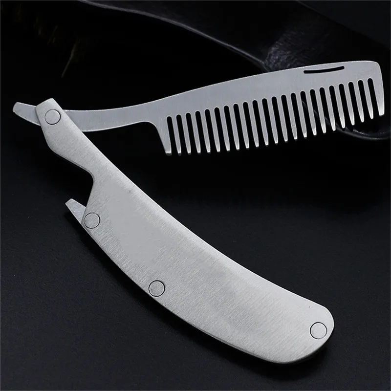 Расческа для волос новый мужской специальный складной расческа из нержавеющей