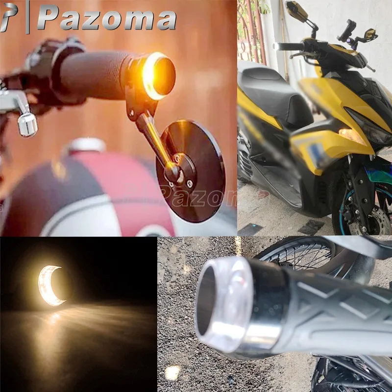 2 шт. универсальные Светодиодные поворотники на руль мотоцикла 22 мм | Автомобили и
