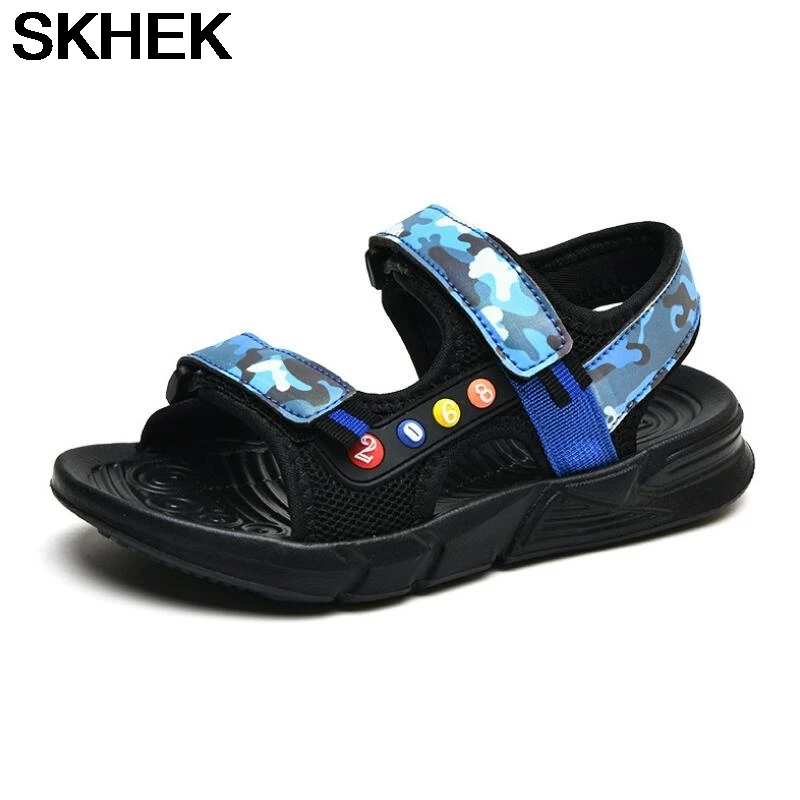 

SKHEK Summer Boys Sandals Kid Sandals Children Shoes Cut-outs Rubber School Shoes Breathable Open Toe Casual Boy Sandal