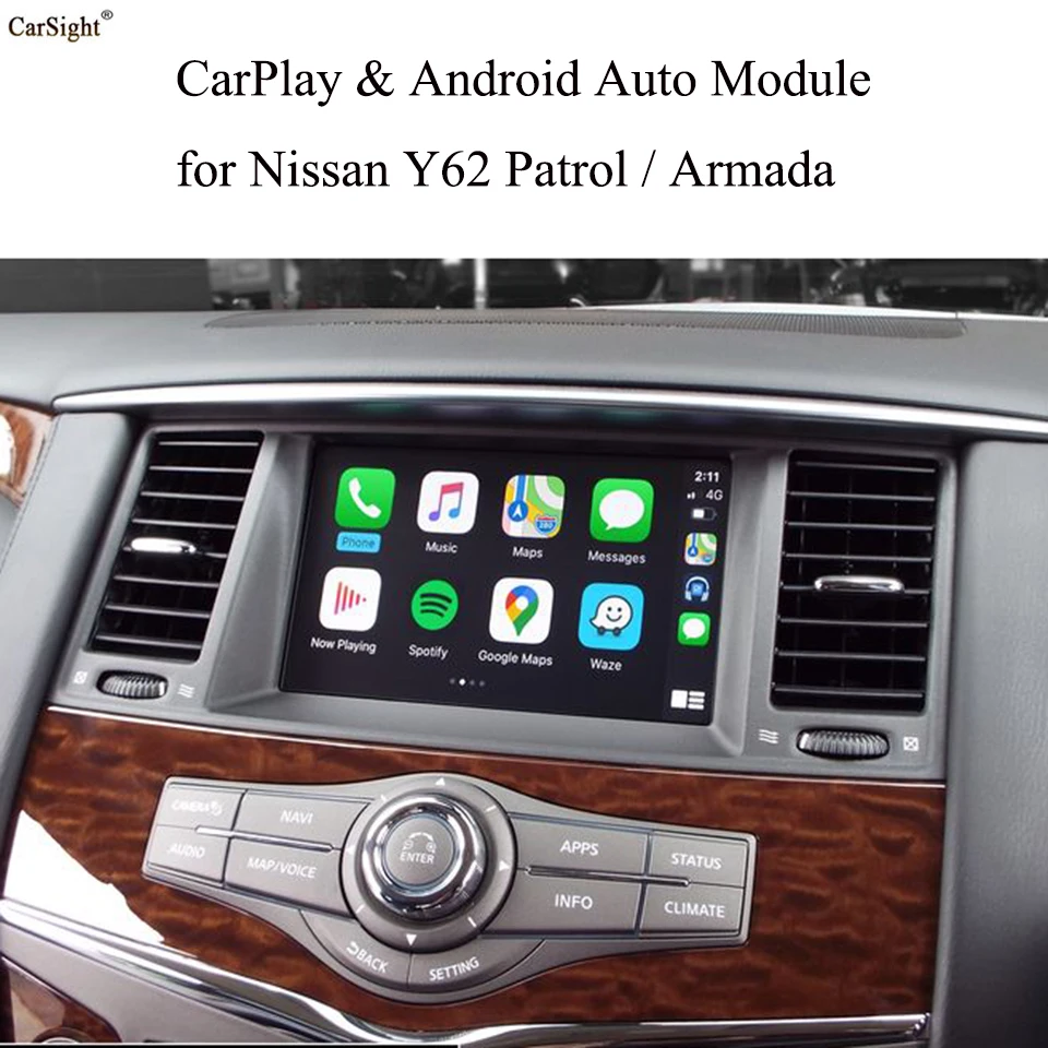 CarSight беспроводной Apple CarPlay для Nissan патруль OEM навигация автомобиль Play Android Авто
