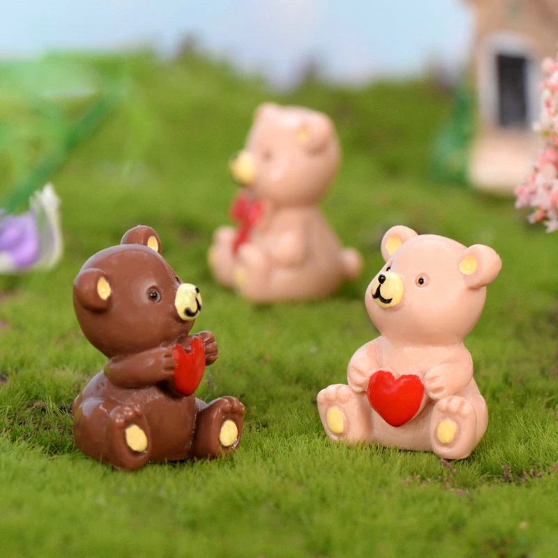 Милый медвежонок из смолы черный эльф Ремесло Украшение для сказочного сада