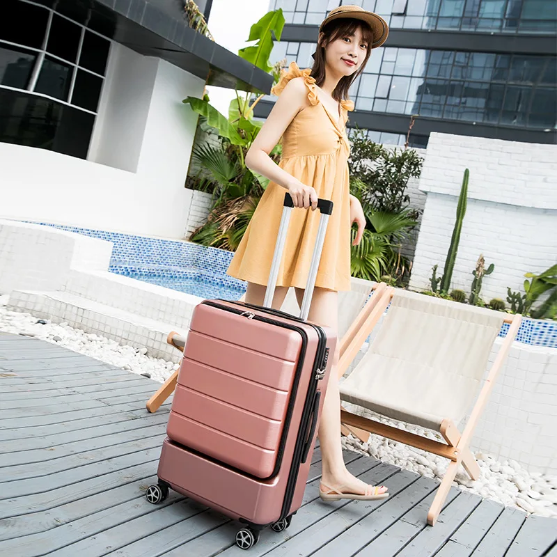New 18'✠ inch carry on suitcase wheels 24''trolley luggage bag Travel rolling Cabin Luggage with Laptop Bag fashion |