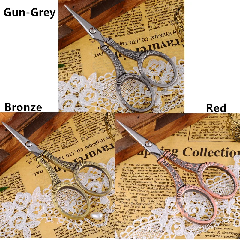 

Wheat Head Pattern Stainless Steel Sewing Scissors Handicraft Scissor,11cm x5.35cm,10Pcs