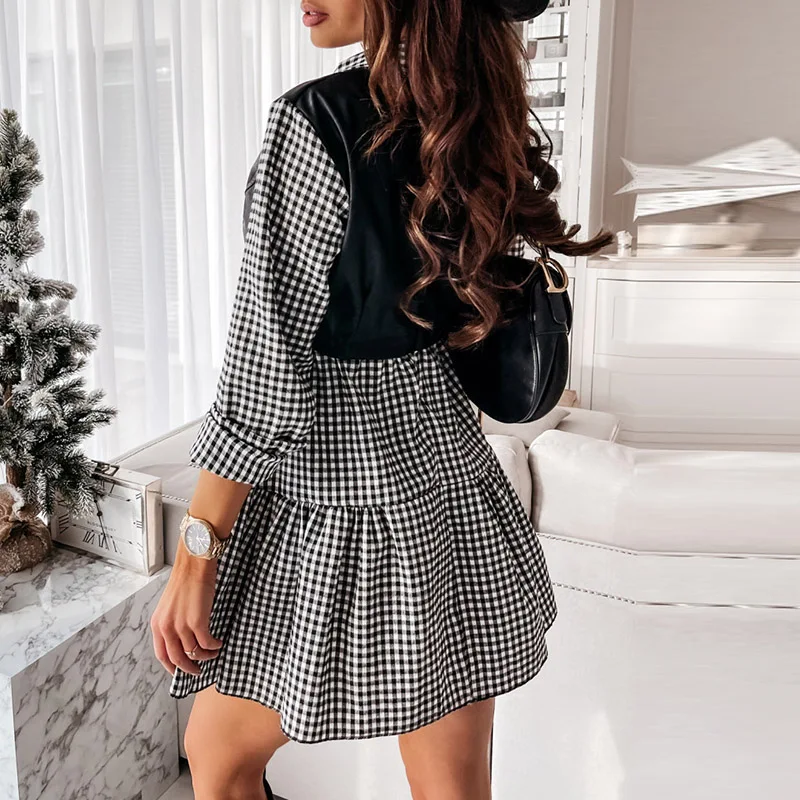 Модные рубашки с отложным воротником и платья длинным рукавом для девочек в