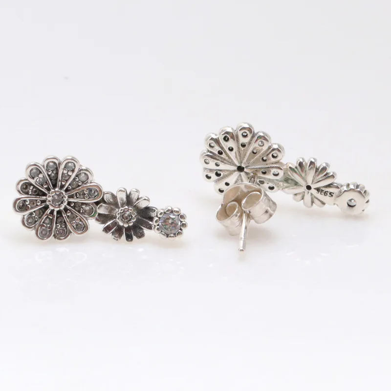 

2020 New 925 Sterling Silver Pan Earringshinning Daisy Triangle Earrings For Women Wedding Gift Fashion Jewelry