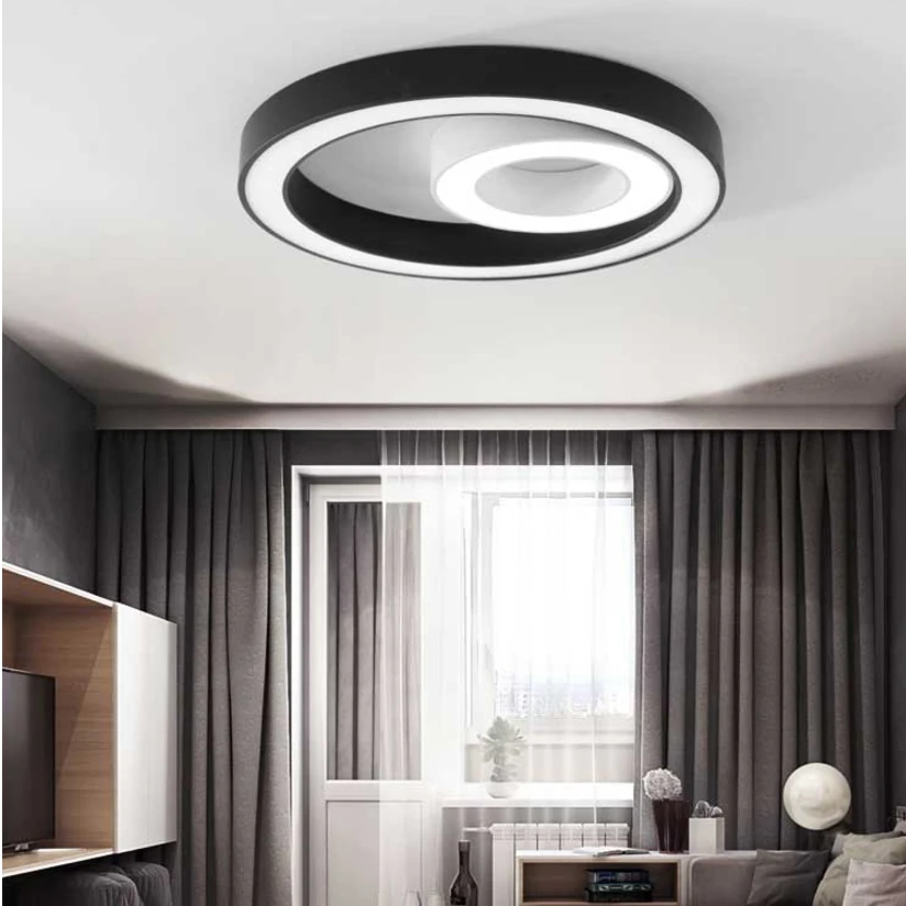 Lámpara LED moderna de hierro acrílico, luz redonda de 5cm de altura, para iluminación de candelabro, suspensión, luminaria para vestíbulo y dormitorio