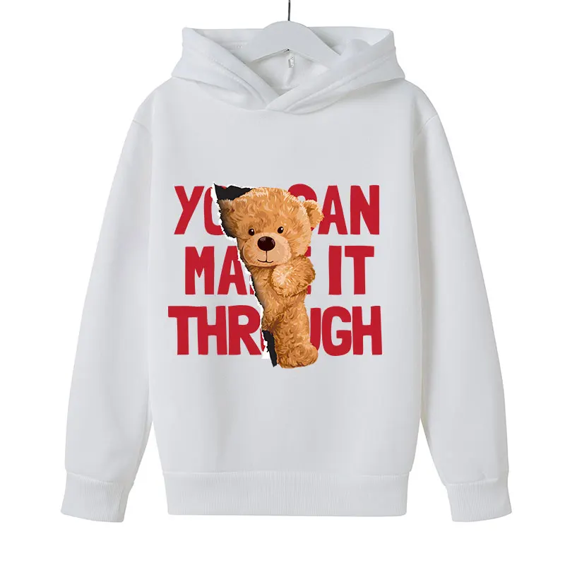 

2020 Winter Warm Sweatshirt Cute Bear Pattern Casual Clothes Student Cartoon Hoodies Long Sleeve Fashion print boy girl Pullover