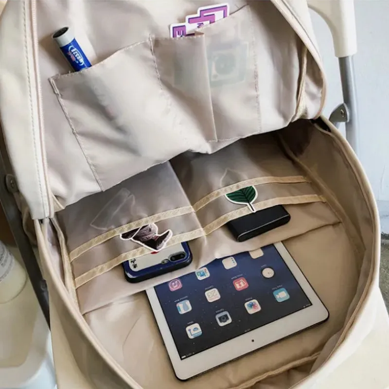 Women Backpack Teenage Girls School Bags Green Soft Multi-pocket Design Campus Student Book Bags for School Teen