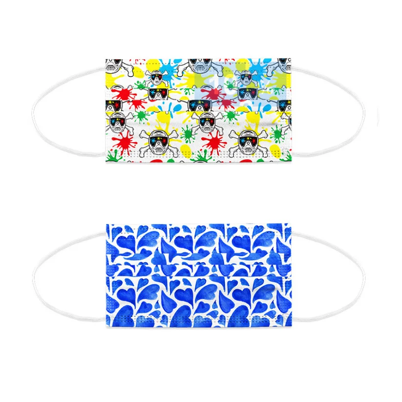 

Red Flower Adult Disposable Mask 3-layer Melt Spray Cloth Thickened MaskFashion Adult Breathable Mouth Mask
