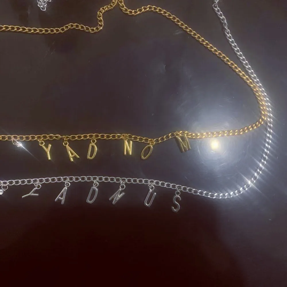 Металлическая цепочка на талию ручной работы подвеска в виде букв украшения для