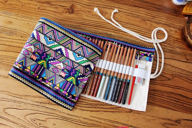 36/48/72 отверстия винтажный портативный холщовый чехол для ручки пенал держатель