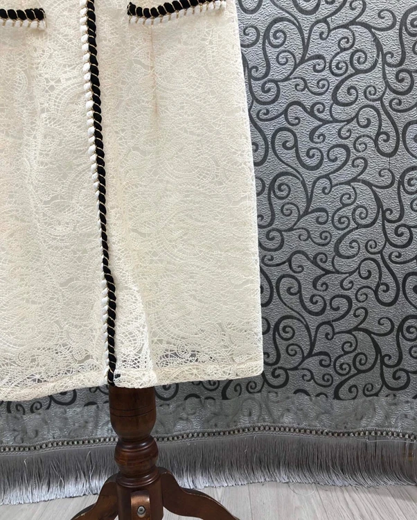 

High Quality Lace Dress 2021 Summer Women Beading Bow Pocket Patchwork Short Sleeve Slim Fitted Elegant Party Bodycon Dress